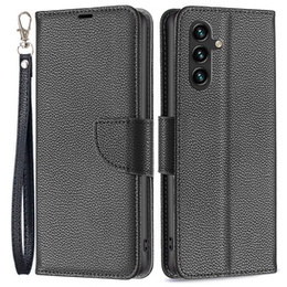 Откидной чехол для Samsung Galaxy A55 5G, Wallet Litchi Leather, чёрный