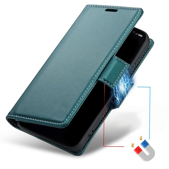 Чохол для Motorola Edge 60 / 60 Fusion, ERBORD Glossy Litchi, гаманець з клапаном, зелений