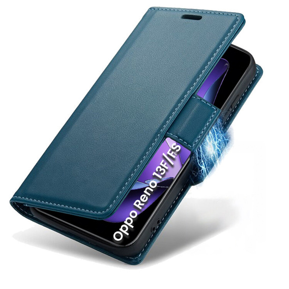 Чохол для Oppo Reno 13F / Oppo Reno 13FS, ERBORD Glossy Litchi, гаманець з клапаном, м'яти