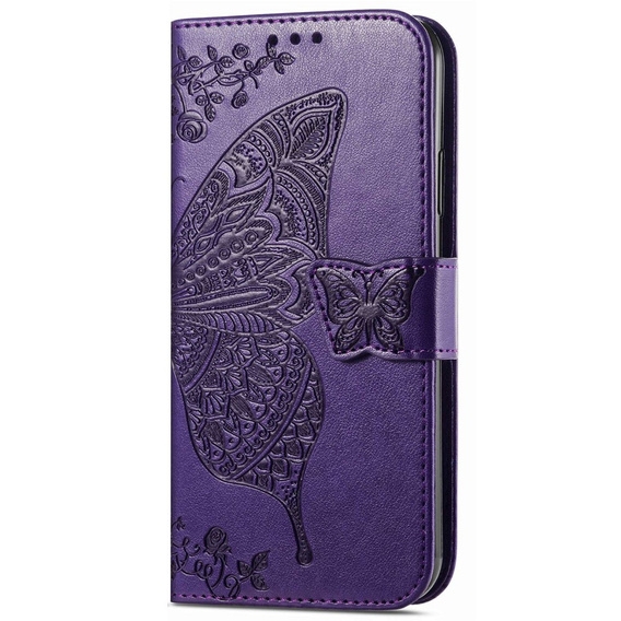 Откидной чехол для Motorola Moto G32, Butterfly, фиолетовый