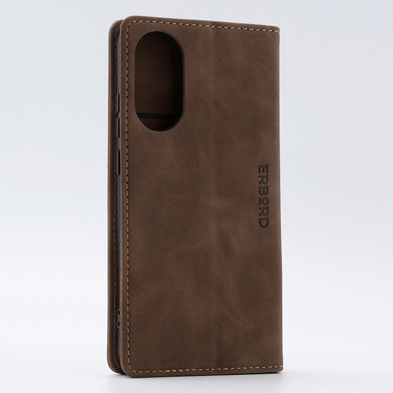 Чехол для Oppo A78 4G, ERBORD Vintage, бумажник с клапаном, кофе