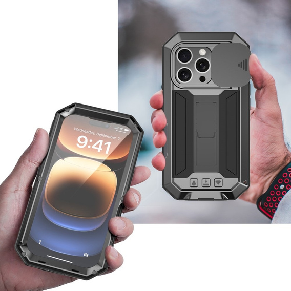 Чохол для iPhone 16 Pro Max, R-JUST CamShield Slide, броньований, чорний