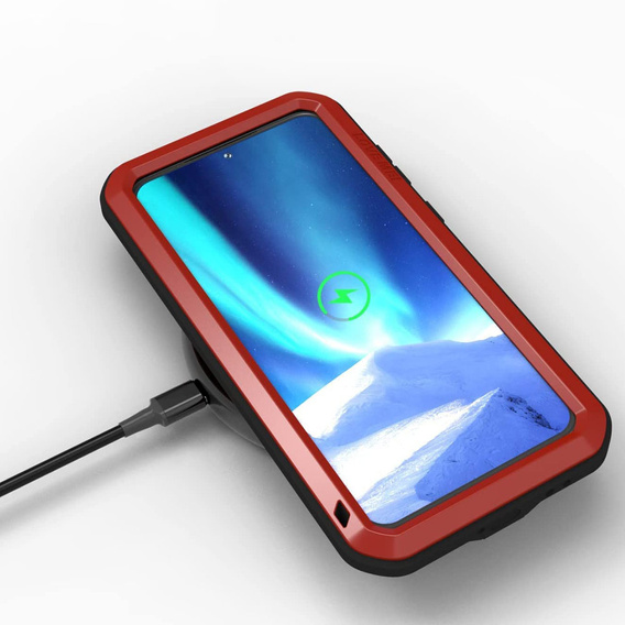 Чoхол Love Mei до Samsung Galaxy A34 5G, armored with glass, червоний