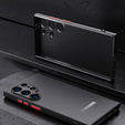 Тонкий корпус для Samsung Galaxy S25 Ultra, Slim, прозрачный / черный + закаленное стекло 9H