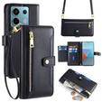 Откидной чехол для Xiaomi Redmi Note 13 Pro 5G, Wallet Zipper Pocket, чёрный