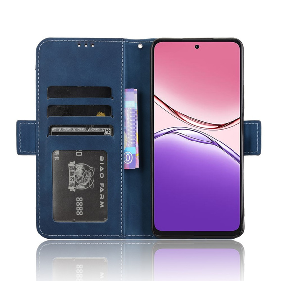 Футляр з клапаном для Oppo A5 Pro 5G, Card Slot, темно-синій