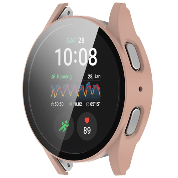 Чохол з інтегрованим склом для Samsung Galaxy Watch6 44 мм, рожевий rose gold