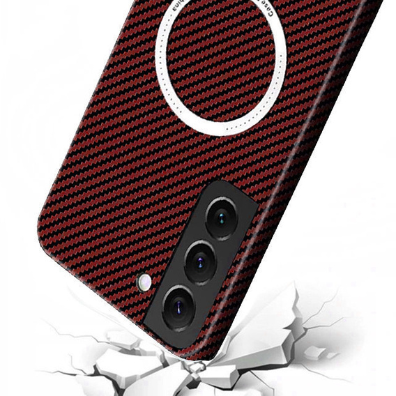 Чехол до Samsung Galaxy S23 Plus, Magsafe Slim Carbon, красный