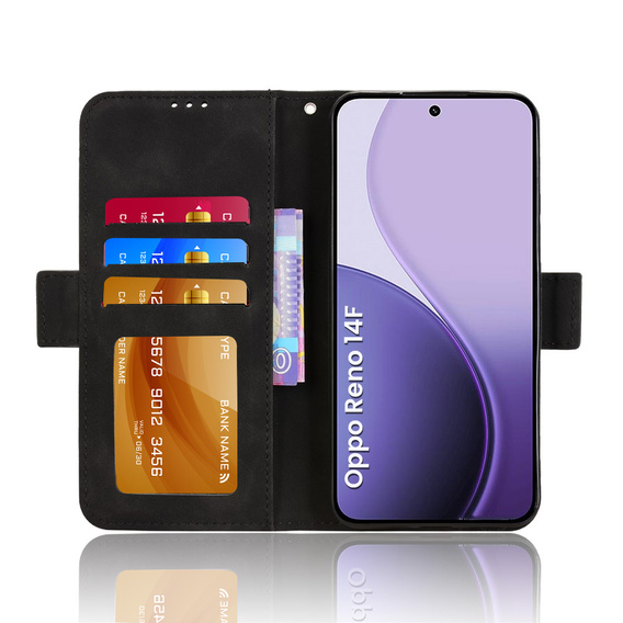 Откидной чехол для Oppo Reno 13, Card Slot, чёрный