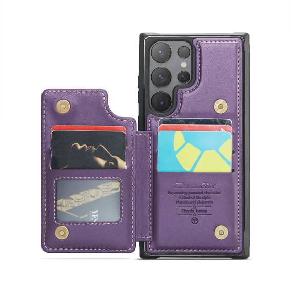 CASEME флип-кейс для Samsung Galaxy S25 Ultra, Litchi Wallet, фиолетовый