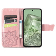 Чохол-книжка для Google Pixel 8A, Butterfly, рожевий rose gold