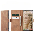 Чехол CASEME для Samsung Galaxy S22 Ultra, Leather Wallet Case, коричневый