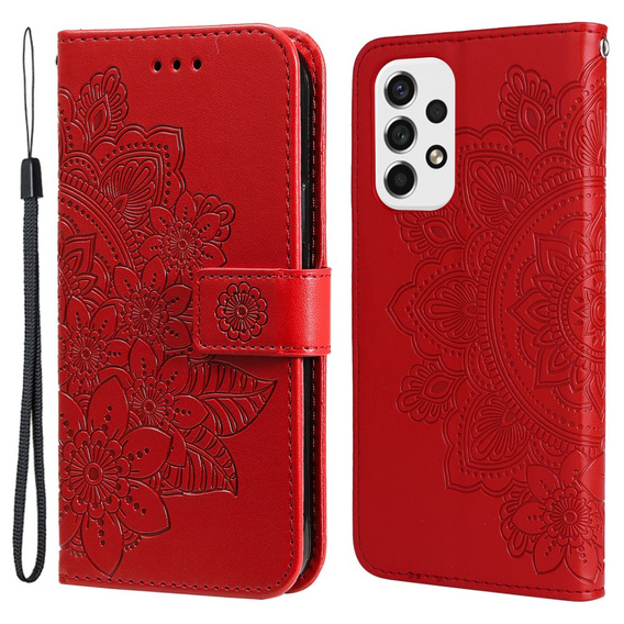 Чохол-книжка для Samsung Galaxy A53 5G, Mandala Flower, червоний