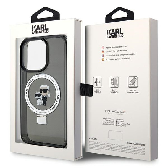 Чехол Karl Lagerfeld Ring Stand Karl & Choupette MagSafe для iPhone 15 Pro