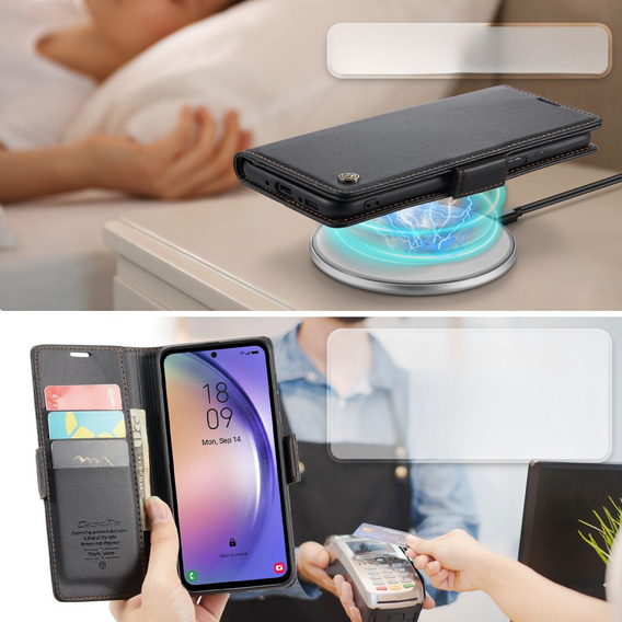 CASE фліп-чохол для Samsung Galaxy A54 5G, Litchi Wallet, чорний