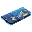 Откидной чехол для Xiaomi Redmi 13C / Poco C65, Wallet, Butterflies синий