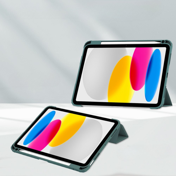Чехол для iPad 10.9 2022 10 Gen, Smartcase Hybrid, с местом для стилуса, тёмно-зелёный