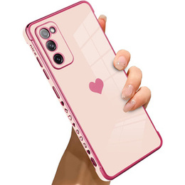 Чехол до Samsung Galaxy S20 FE, Electro heart, розовый rose gold