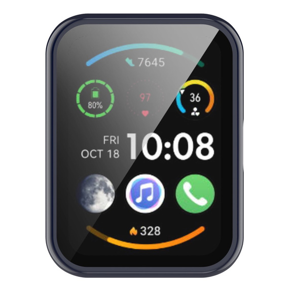 Чохол 2в1 + загартоване скло для Huawei Watch Fit / Fit SE, темно-синій