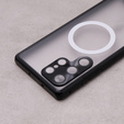 Магнитный чехол с двойным стеклом MagSafe для Samsung Galaxy S22 Ultra, чёрный
