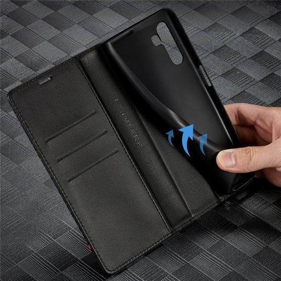 Чохол-розкладачка LC.IMEEKE для Samsung Galaxy A17 5G, з карбоновою текстурою, чорний