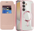 Чохол-книжка для Samsung Galaxy S25 FE, RFID Wallet MagSafe CamShield, рожевий