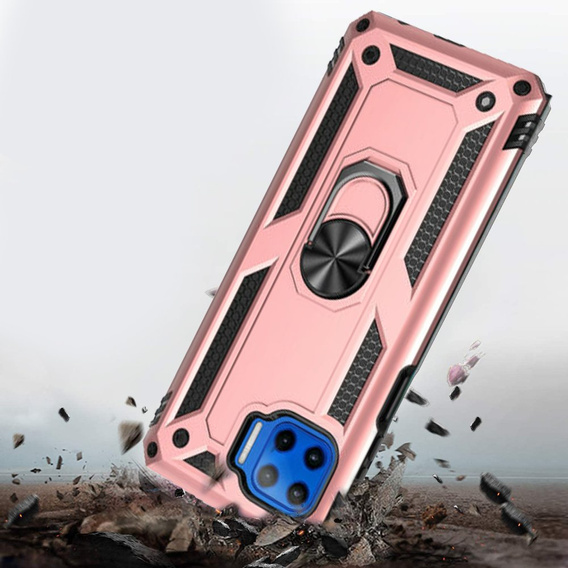 Бронированный Чехол до Motorola Moto G 5G Plus, Nox Case Ring, розовый rose gold
