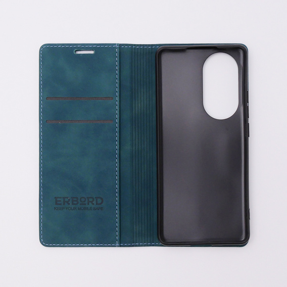 Чехол для Oppo Reno 10 / 10 Pro, ERBORD Vintage, бумажник с клапаном, синий