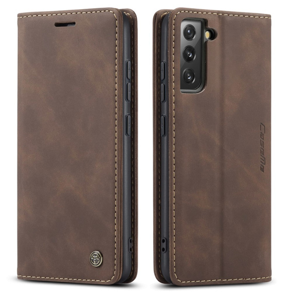 Чехол CASEME для Samsung Galaxy S22 5G, Leather Wallet Case, кофе