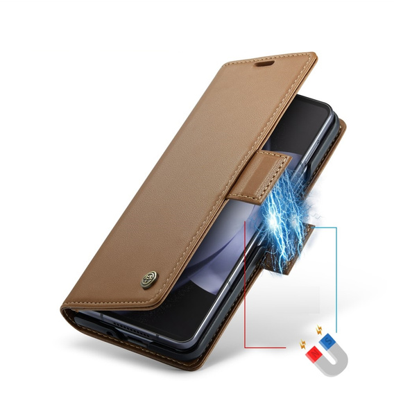 CASE фліп-чохол для Samsung Galaxy Z Fold6 5G, Litchi Wallet, коричневий