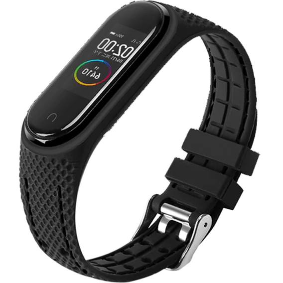 Силиконовый ремешок для Xiaomi Mi Band 5/6/7/7 NFC, Black