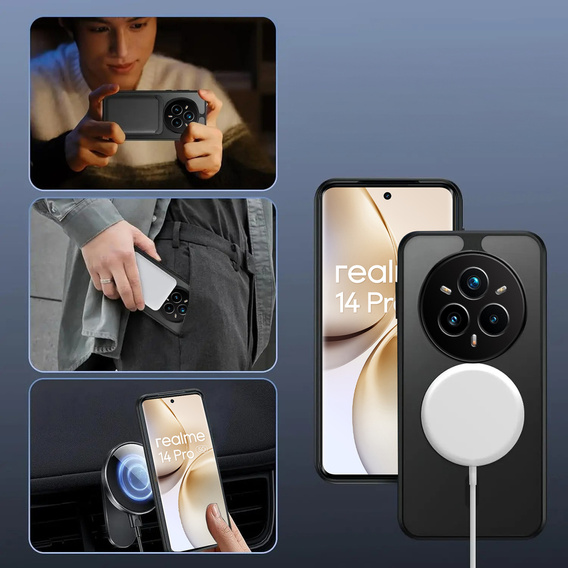 Чохол для Realme 14 Pro+ 5G, для MagSafe, ERBORD Matt Case, чорний