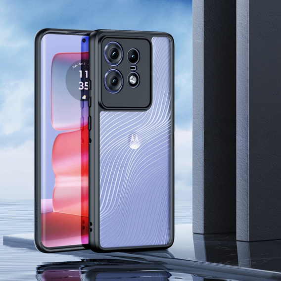 Чехол DuxDucis для Motorola Edge 50 Pro 5G, Aimo case, прозрачный / черный