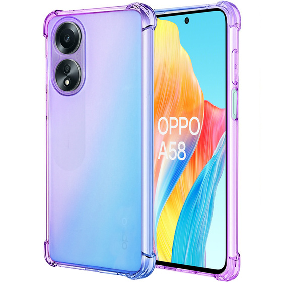 Чехол для Oppo A58 4G, Gradient Dropproof, Фиолетовый / синий