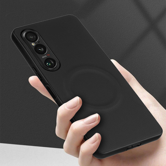 Чехол до Sony Xperia 1 VI, Leather Hybrid MagSafe, чёрный