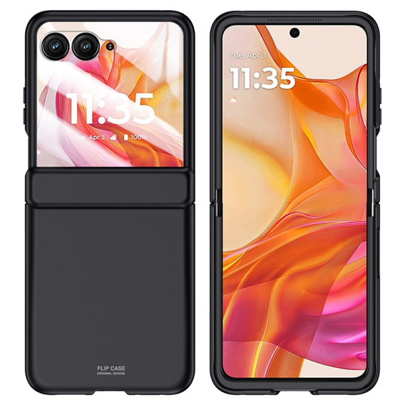 Чехол со стеклом для Samsung Galaxy Z Flip5 5G, PC Case, чёрный