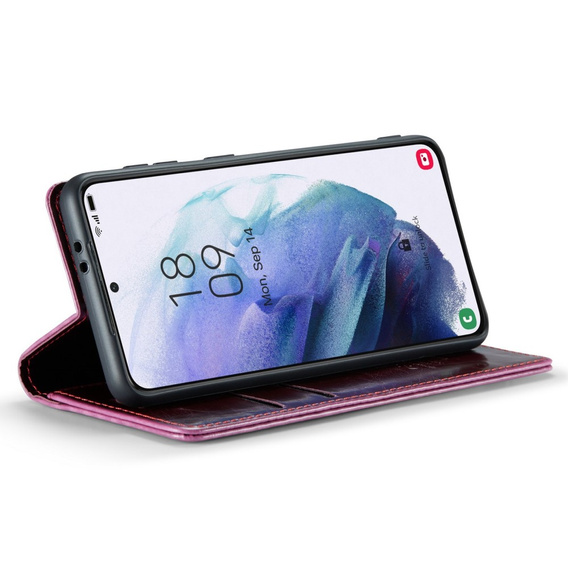 Флип-кейс CASEME для Samsung Galaxy S21, Waxy Textured, красный