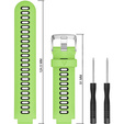 Силіконовий ремінець для Garmin Forerunner 22mm, Green/Black