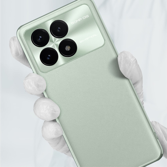 Шкіряний чохол для Xiaomi Poco F6 Pro, leather hybrid, зелений