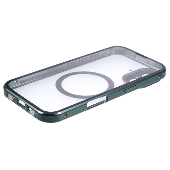 Магнітний чохол Dual Glass MagSafe для iPhone 16, зелений