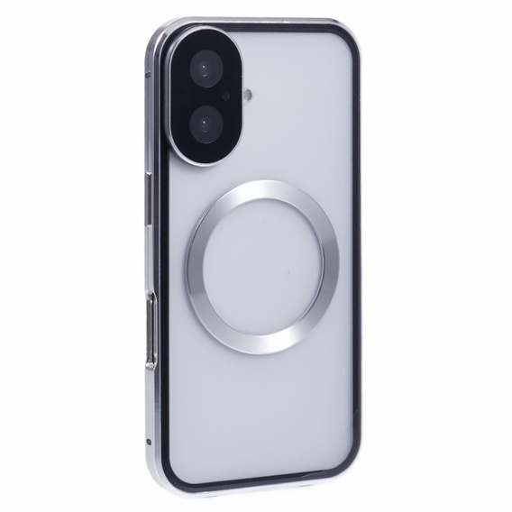 Магнітний чохол Dual Glass MagSafe для iPhone 16, сріблястий