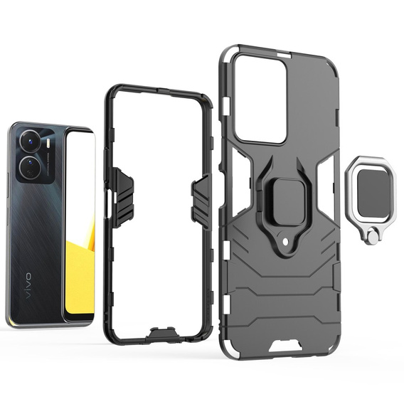 Чoхол до Vivo Y16 4G, Kickstand Ring, чорний