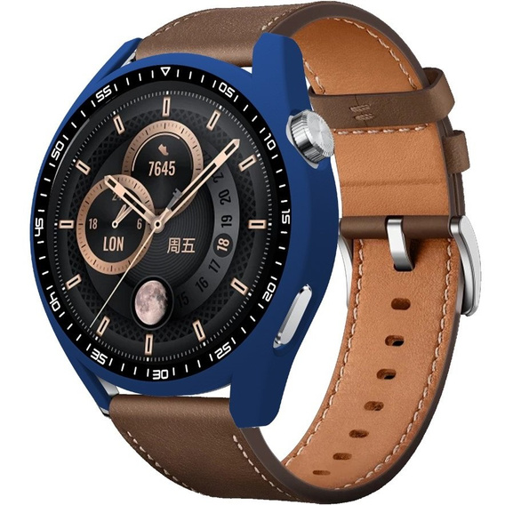 2в1 чохол та захисне скло для годинника Huawei Watch GT 3 46mm, темно-синій