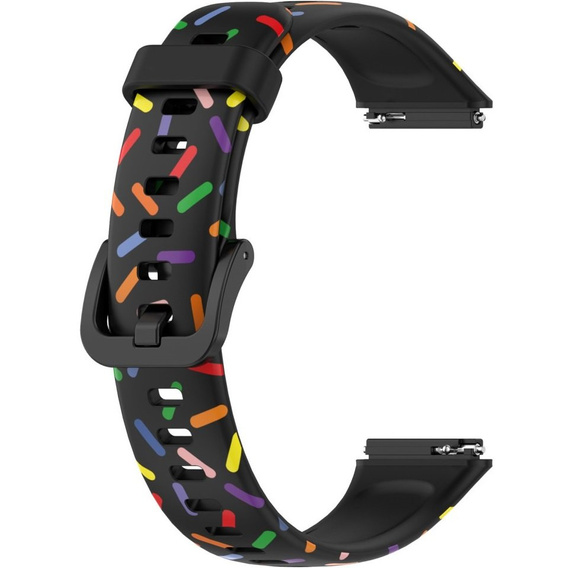 Силиконовый ремешок для Huawei Band 7, Black / Colorful
