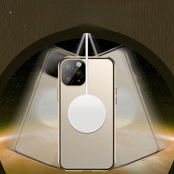 Магнітний чохол Dual Glass MagSafe для iPhone 14 Pro, золотий