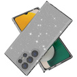 Чехол до Samsung Galaxy S24 Ultra, Glittery Powder, прозрачный / черный