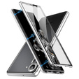 Чохол для Samsung Galaxy S23, Magnetic Dual Glass, сріблястий