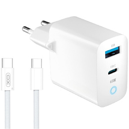 Зарядний пристрій Forcell 65W GaN 2x USB C 1x USB A , White