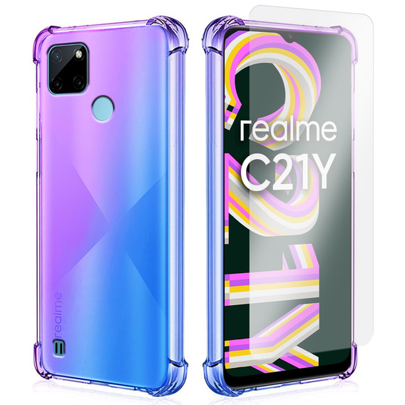 Чехол ERBORD Gradient Dropproof до  Realme C21Y / C25Y, Purple/Blue