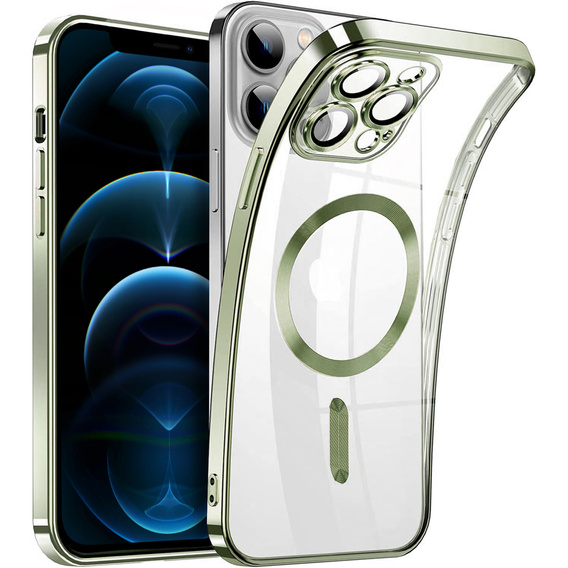 Чохол для iPhone 12 Pro, Electro MagSafe, зелений + Скло на екран
